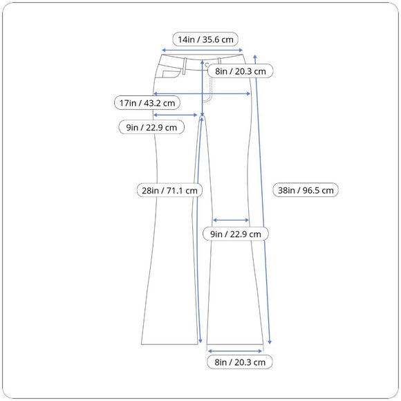 Kiczoy Womens Blue Viscose-Blend Flared Dress Pants Size 2 - New - Picture 6 of 6